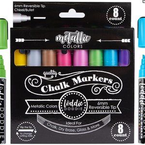 Loddie Doddie Liquid Chalk Markers for Chalkboard Metallic Chalk Pens 8